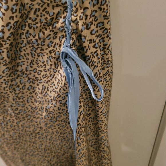 La Vie en Rose Blue Leopard Print Maxi Slip Dress - Picture 2 of 5